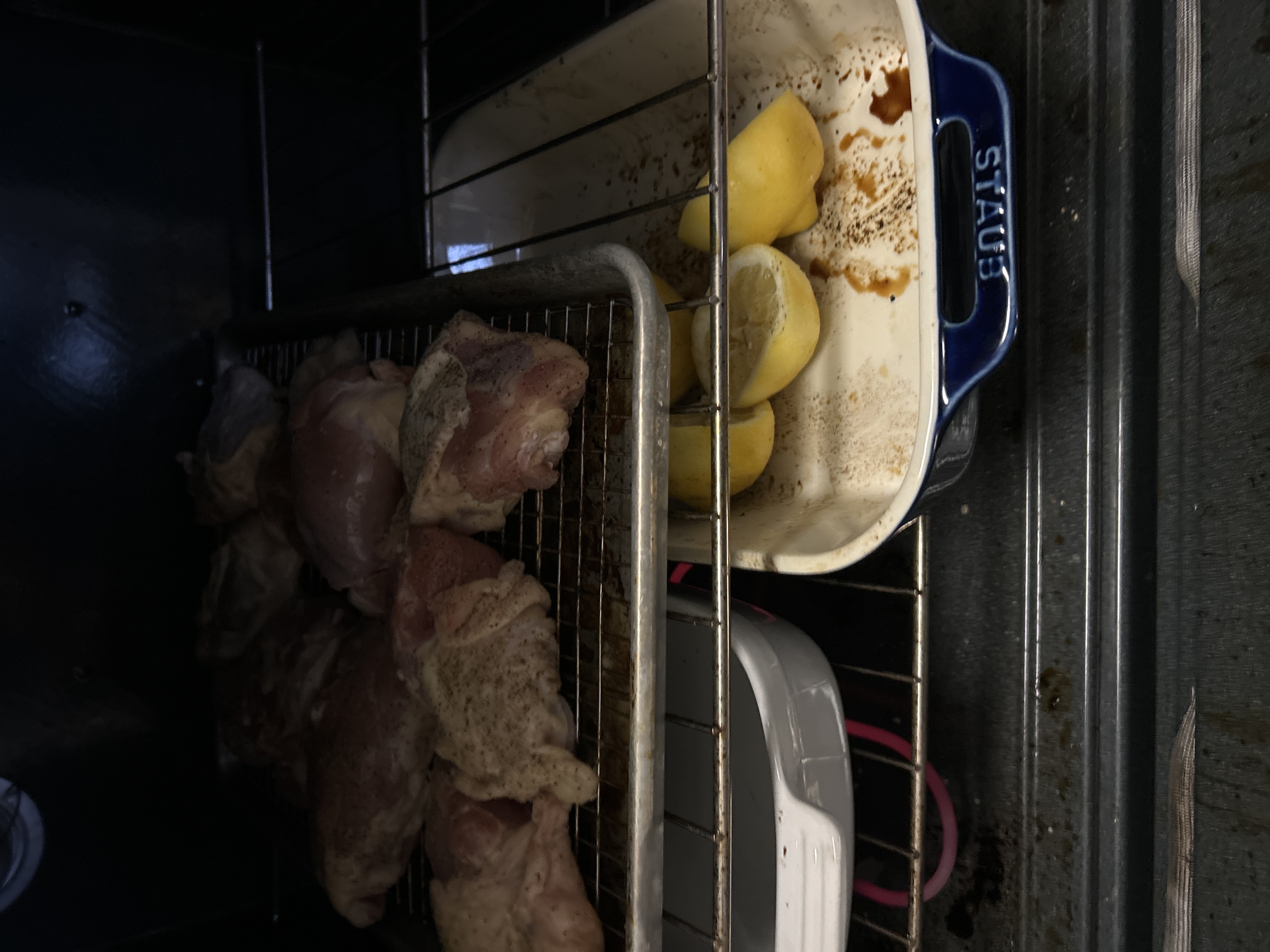 Lemon-pepper chicken thighs